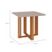 Conjunto de Mesa de Jantar Quadrada com Tampo de Vidro Off White Flora e 4 Cadeiras Maia Linho Gengibre e Nature