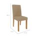 Conjunto de Mesa de Jantar Quadrada com Tampo de Vidro Off White Flora e 4 Cadeiras Maia Linho Gengibre e Nature