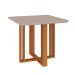 Conjunto de Mesa de Jantar Quadrada com Tampo de Vidro Off White Flora e 4 Cadeiras Maia Linho Gengibre e Nature