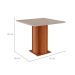 Conjunto de Mesa de Jantar Quadrada com Tampo de Vidro Off White Sophia e 4 Cadeiras Maia Linho Gengibre e Cinamomo