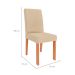 Conjunto de Mesa de Jantar Quadrada com Tampo de Vidro Off White Sophia e 4 Cadeiras Maia Linho Gengibre e Cinamomo