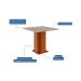 Conjunto de Mesa de Jantar Quadrada com Tampo de Vidro Off White Sophia e 4 Cadeiras Maia Linho Gengibre e Cinamomo