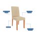 Conjunto de Mesa de Jantar Quadrada com Tampo de Vidro Off White Sophia e 4 Cadeiras Maia Linho Gengibre e Cinamomo