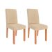 Conjunto de Mesa de Jantar Quadrada com Tampo de Vidro Off White Sophia e 4 Cadeiras Maia Linho Gengibre e Cinamomo