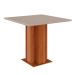 Conjunto de Mesa de Jantar Quadrada com Tampo de Vidro Off White Sophia e 4 Cadeiras Maia Linho Gengibre e Cinamomo