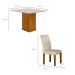 Conjunto de Mesa de Jantar Quadrada com Tampo de Vidro Off White e 4 Cadeiras Napoli Veludo Palha e Freijó