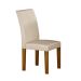 Conjunto de Mesa de Jantar Quadrada com Tampo de Vidro Off White e 4 Cadeiras Napoli Veludo Palha e Freijó