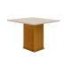 Conjunto de Mesa de Jantar Quadrada com Tampo de Vidro Off White e 4 Cadeiras Napoli Veludo Palha e Freijó