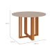Conjunto de Mesa de Jantar Redonda com Tampo MDF Off White Flora e 4 Cadeiras Nicole Suede Nude e Nature