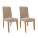 Conjunto de Mesa de Jantar Redonda com Tampo MDF Off White Flora e 4 Cadeiras Nicole Suede Nude e Nature