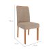 Conjunto de Mesa de Jantar Redonda com Tampo de Vidro Off White Flora e 4 Cadeiras Clarice Linho Bege e Cinamomo