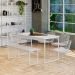Conjunto de Mesa de Jantar Retangular com 1 Banco Studio Branco