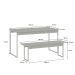 Conjunto de Mesa de Jantar Retangular com 1 Banco Studio Branco