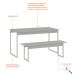 Conjunto de Mesa de Jantar Retangular com 1 Banco Studio Branco