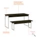 Conjunto de Mesa de Jantar Retangular com 1 Banco Studio Carvalho Dark e Branco