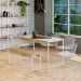 Conjunto de Mesa de Jantar Retangular com 1 Banco Studio Carvalho e Branco