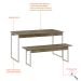 Conjunto de Mesa de Jantar Retangular com 1 Banco Studio Carvalho e Branco
