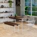 Conjunto de Mesa de Jantar Retangular com 1 Banco Studio Nogal e Branco
