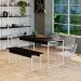 Conjunto de Mesa de Jantar Retangular com 1 Banco Studio Preto e Branco