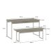 Conjunto de Mesa de Jantar Retangular com 1 Banco Studio Snow e Branco