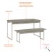 Conjunto de Mesa de Jantar Retangular com 1 Banco Studio Snow e Branco