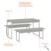 Conjunto de Mesa de Jantar Retangular com 2 Bancos Studio Branco