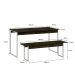 Conjunto de Mesa de Jantar Retangular com 2 Bancos Studio Carvalho Dark e Branco
