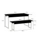 Conjunto de Mesa de Jantar Retangular com 2 Bancos Studio Preto e Branco