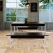 Conjunto de Mesa de Jantar Retangular com 2 Bancos Studio Preto e Branco