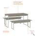 Conjunto de Mesa de Jantar Retangular com 2 Bancos Studio Snow e Branco