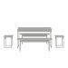 Conjunto de Mesa de Jantar Retangular com 4 Bancos Studio Branco