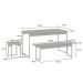 Conjunto de Mesa de Jantar Retangular com 4 Bancos Studio Branco