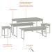 Conjunto de Mesa de Jantar Retangular com 4 Bancos Studio Branco