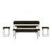 Conjunto de Mesa de Jantar Retangular com 4 Bancos Studio Carvalho Dark e Branco