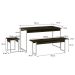 Conjunto de Mesa de Jantar Retangular com 4 Bancos Studio Carvalho Dark e Branco