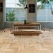 Conjunto de Mesa de Jantar Retangular com 4 Bancos Studio Carvalho Dark e Branco