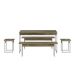 Conjunto de Mesa de Jantar Retangular com 4 Bancos Studio Carvalho e Branco