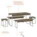 Conjunto de Mesa de Jantar Retangular com 4 Bancos Studio Carvalho e Branco