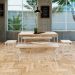 Conjunto de Mesa de Jantar Retangular com 4 Bancos Studio Carvalho e Branco