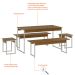 Conjunto de Mesa de Jantar Retangular com 4 Bancos Studio Mel e Branco