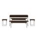 Conjunto de Mesa de Jantar Retangular com 4 Bancos Studio Nogal e Branco