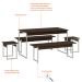 Conjunto de Mesa de Jantar Retangular com 4 Bancos Studio Nogal e Branco