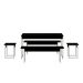Conjunto de Mesa de Jantar Retangular com 4 Bancos Studio Preto e Branco