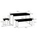 Conjunto de Mesa de Jantar Retangular com 4 Bancos Studio Preto e Branco