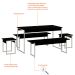 Conjunto de Mesa de Jantar Retangular com 4 Bancos Studio Preto e Branco
