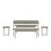 Conjunto de Mesa de Jantar Retangular com 4 Bancos Studio Snow e Branco