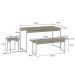 Conjunto de Mesa de Jantar Retangular com 4 Bancos Studio Snow e Branco