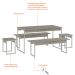Conjunto de Mesa de Jantar Retangular com 4 Bancos Studio Snow e Branco