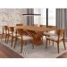 Conjunto de Mesa de Jantar Retangular com Tampo Madeira Grazzia e 8 Cadeiras Parma Linho Bege e Imbuia