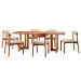Conjunto de Mesa de Jantar Retangular com Tampo Madeira Talia e 6 Cadeiras Italia Linho Bege e Imbuia
